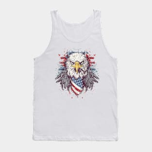 Retro 4th of July Shirt, Patriotic Eagle TShirt, Red White and Blue, American Pride, Independence Day Tee, Eagle Decoration, USA Distressed Tank Top